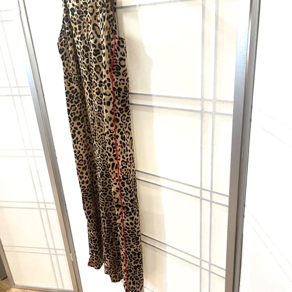 TOPSHOP Leopard Print Jumpsuit with Side Red Stripe- Size 4 - Picture 5 of 6